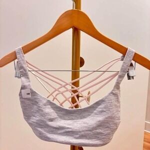 Lululemon Free to Be Sports Bra Pink Strappy Back Women's Size 10